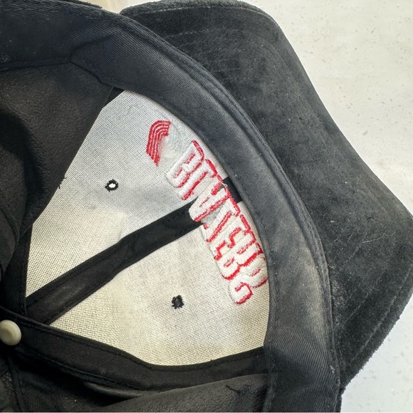 Vintage NBA Blazers SnapBack Hat Cap Suede Leather Universal Industries - Picture 9 of 10